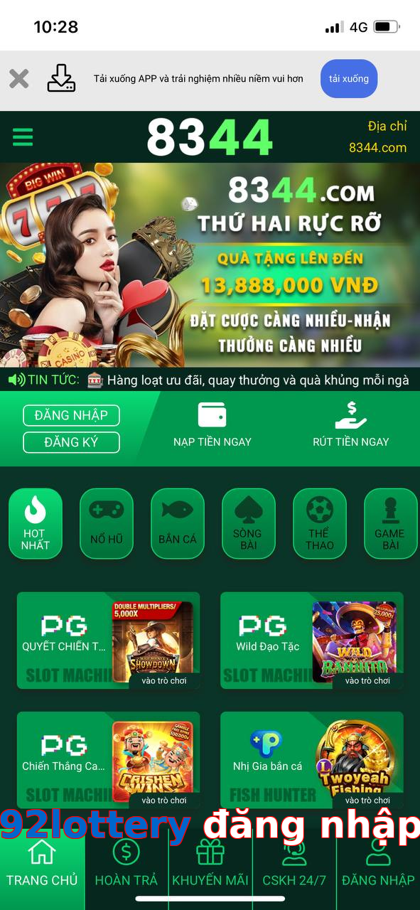 92lottery đăng nhập